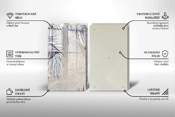 Placă din sticla protectie perete Frunze subtile