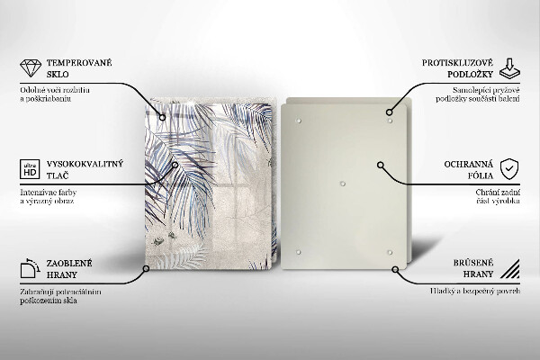 Placă din sticla protectie perete Frunze subtile