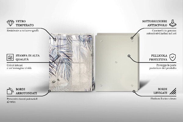 Placă din sticla protectie perete Frunze subtile
