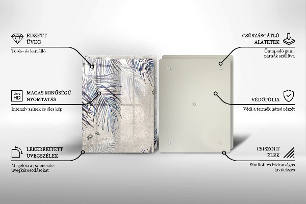 Placă din sticla protectie perete Frunze subtile