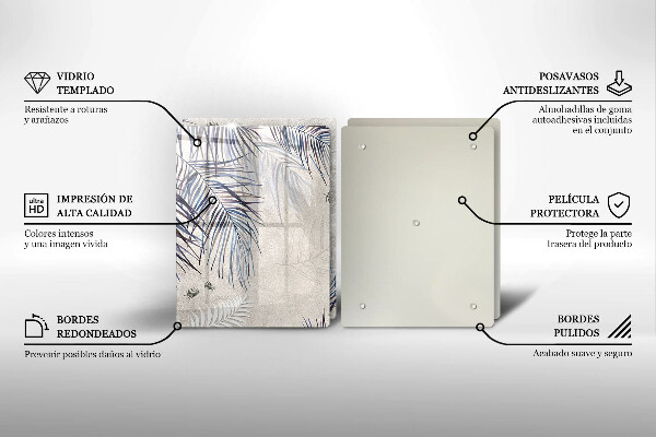 Placă din sticla protectie perete Frunze subtile