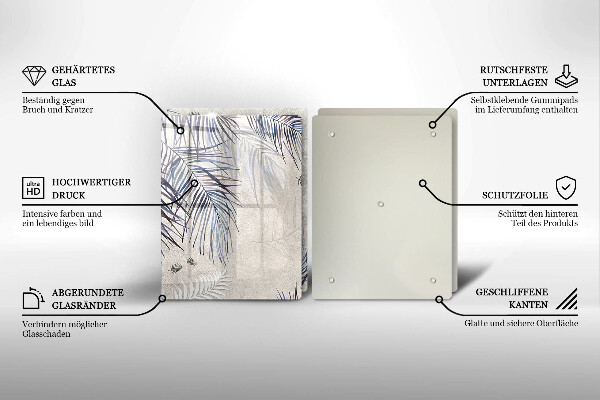 Placă din sticla protectie perete Frunze subtile