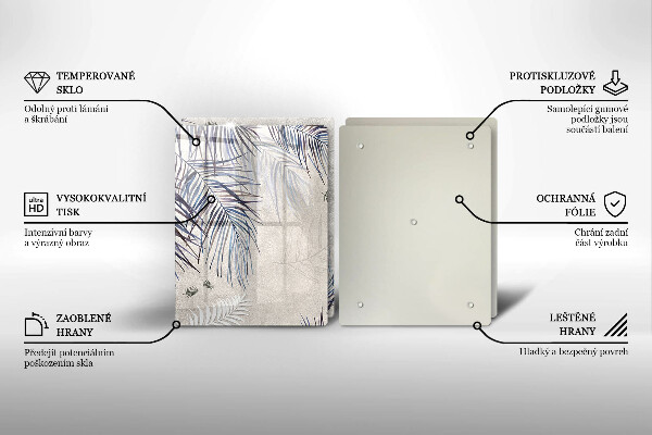 Placă din sticla protectie perete Frunze subtile