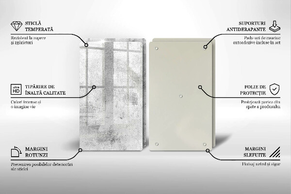 Placă din sticla protectie perete Textura de beton