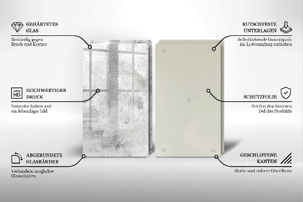 Placă din sticla protectie perete Textura de beton