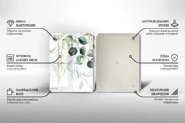 Placă din sticla protectie perete Plante pictate