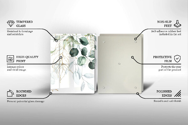 Placă din sticla protectie perete Plante pictate