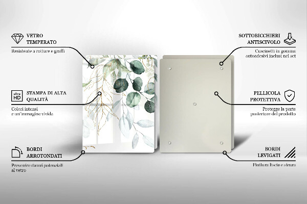 Placă din sticla protectie perete Plante pictate
