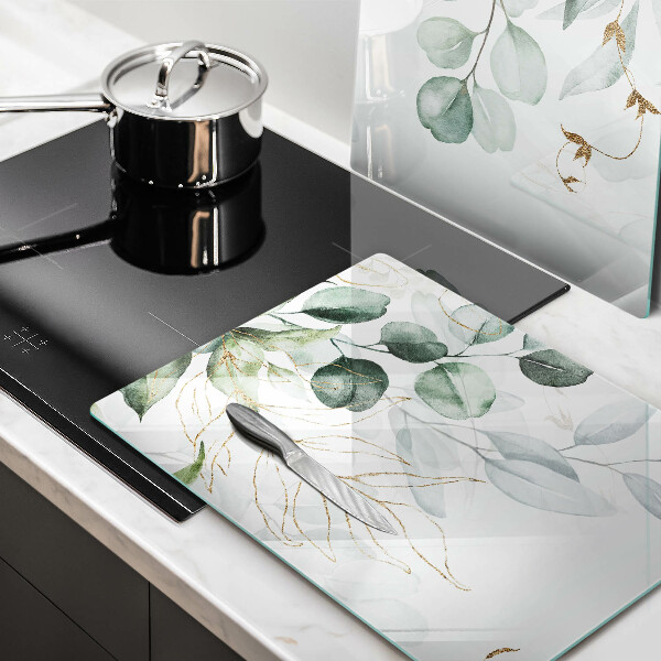 Placă din sticla protectie perete Plante pictate