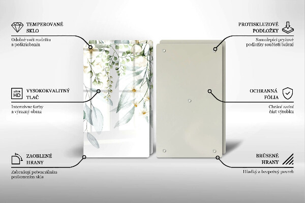 Placă din sticla protectie perete Plante acuarela