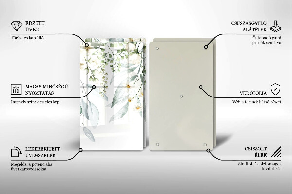 Placă din sticla protectie perete Plante acuarela