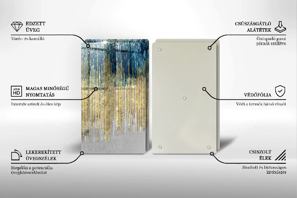 Placă din sticla protectie perete Abstracția designerului