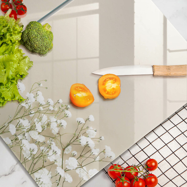 Placă din sticla protectie perete Flori boho din ipsos