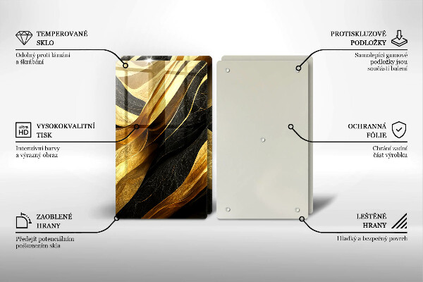 Placă din sticla protectie perete Abstracție elegantă