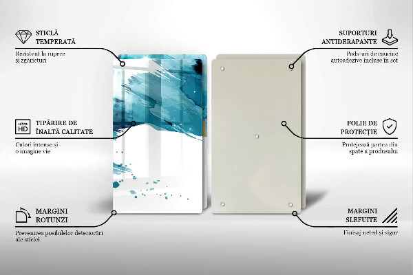 Placă din sticla protectie perete Pete albastre