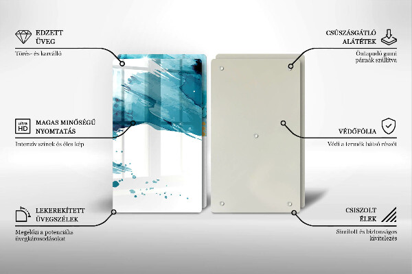 Placă din sticla protectie perete Pete albastre
