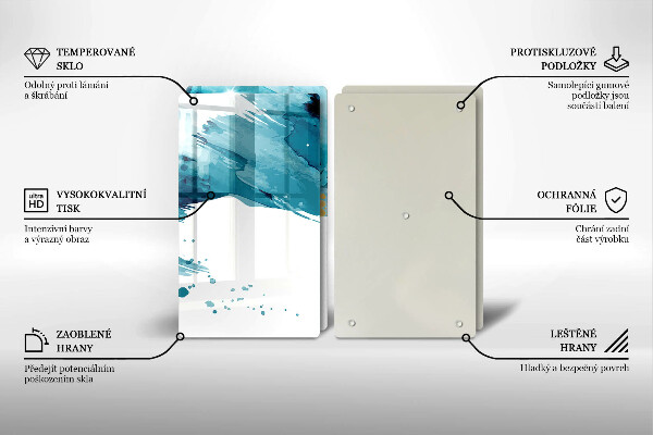 Placă din sticla protectie perete Pete albastre