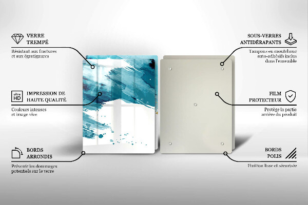 Placă din sticla protectie perete Pete albastre