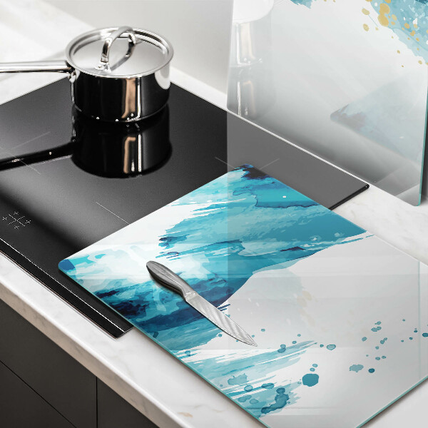 Placă din sticla protectie perete Pete albastre