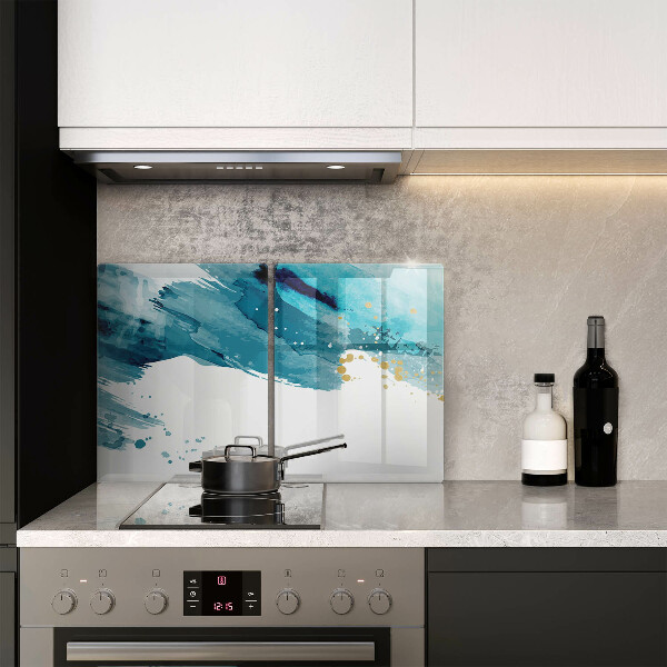 Placă din sticla protectie perete Pete albastre