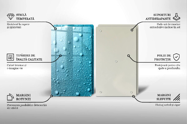 Placă din sticla protectie perete Picaturi de apa