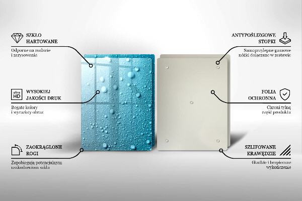 Placă din sticla protectie perete Picaturi de apa