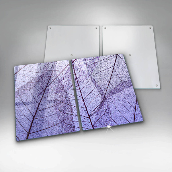 Placă din sticla protectie perete Frunze cu vene