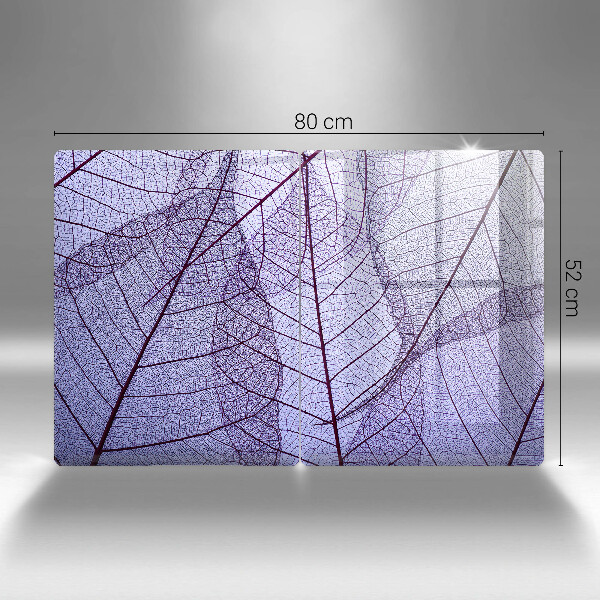 Placă din sticla protectie perete Frunze cu vene
