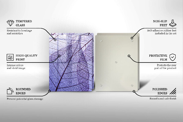 Placă din sticla protectie perete Frunze cu vene