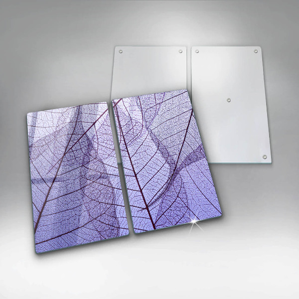 Placă din sticla protectie perete Frunze cu vene