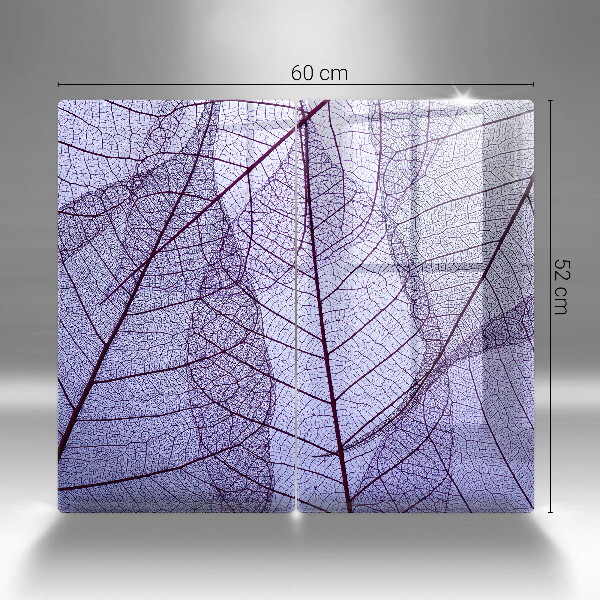 Placă din sticla protectie perete Frunze cu vene