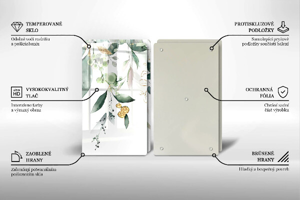 Placă din sticla protectie perete Acuarelă frunze