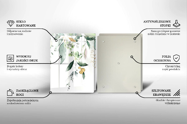 Placă din sticla protectie perete Acuarelă frunze