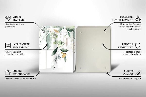 Placă din sticla protectie perete Acuarelă frunze