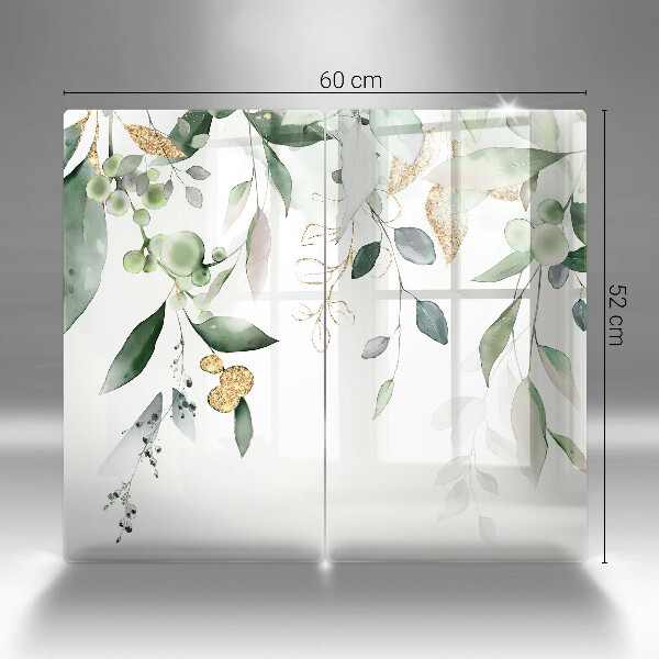 Placă din sticla protectie perete Acuarelă frunze