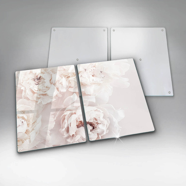 Placă sticla protectie aragaz Bujori pastel