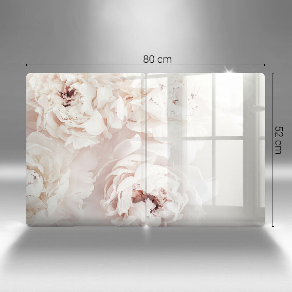 Placă sticla protectie aragaz Bujori pastel