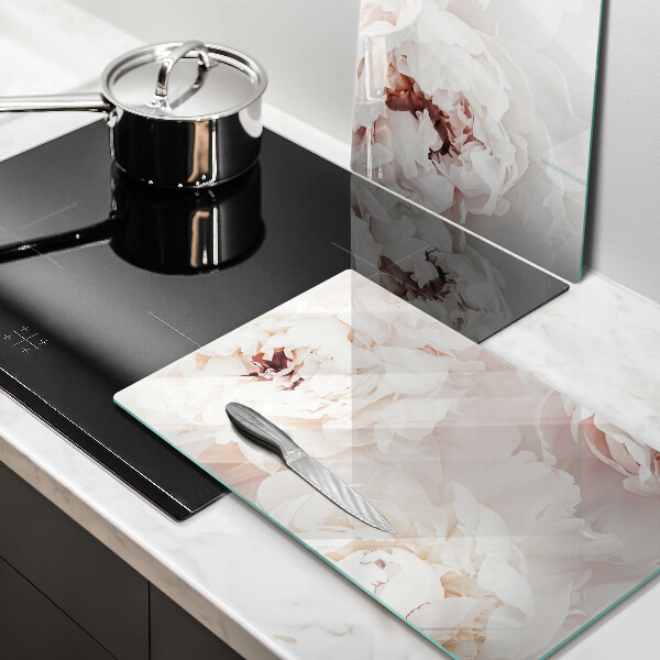 Placă sticla protectie aragaz Bujori pastel