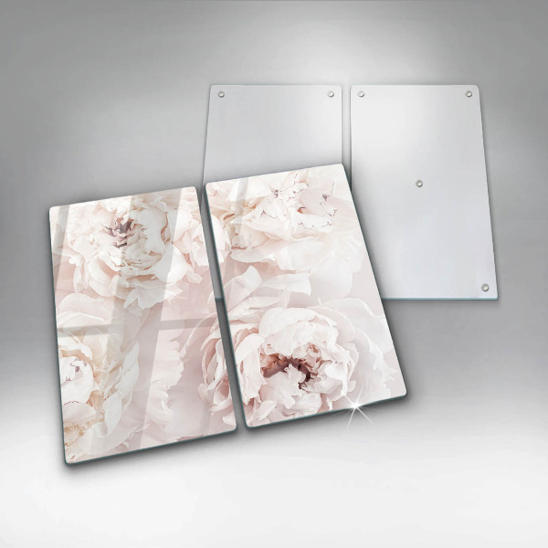 Placă sticla protectie aragaz Bujori pastel