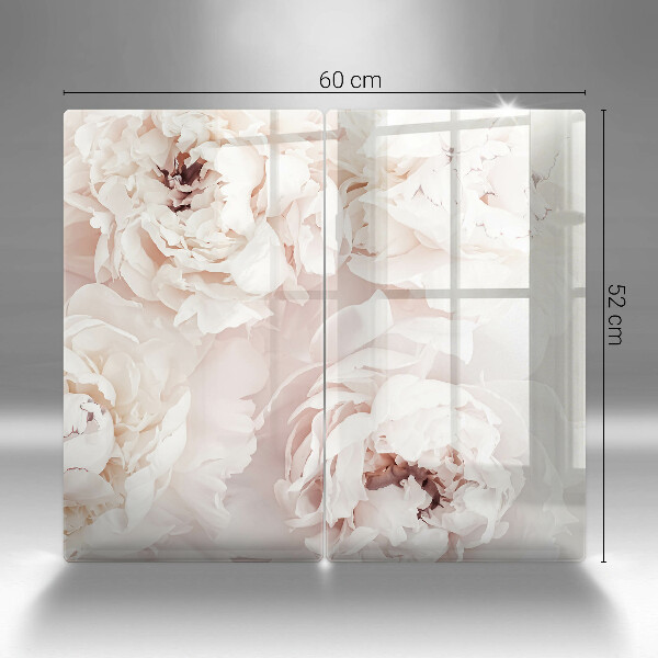 Placă sticla protectie aragaz Bujori pastel