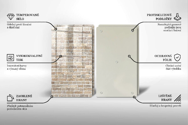 Placă sticla protectie aragaz Zid strălucitor de cărămidă