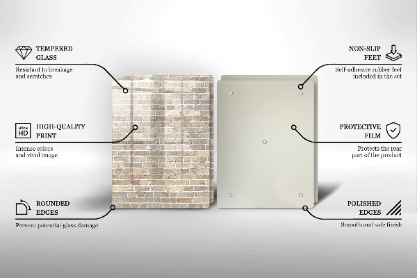 Placă sticla protectie aragaz Zid strălucitor de cărămidă