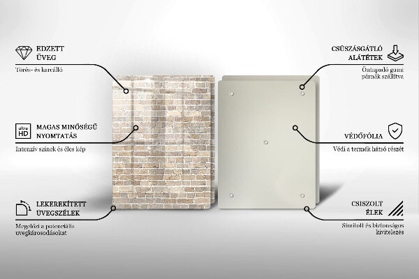 Placă sticla protectie aragaz Zid strălucitor de cărămidă