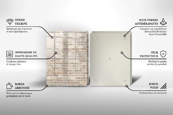 Placă sticla protectie aragaz Zid strălucitor de cărămidă