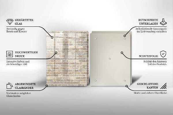 Placă sticla protectie aragaz Zid strălucitor de cărămidă