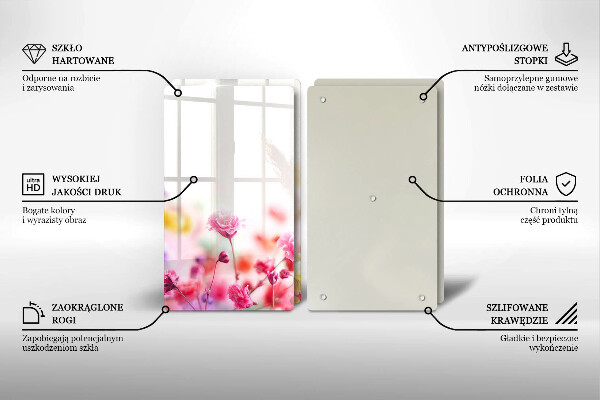 Placă sticla protectie aragaz Lunca de flori