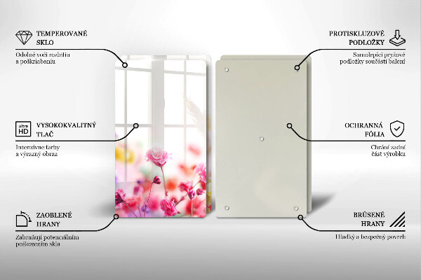 Placă sticla protectie aragaz Lunca de flori