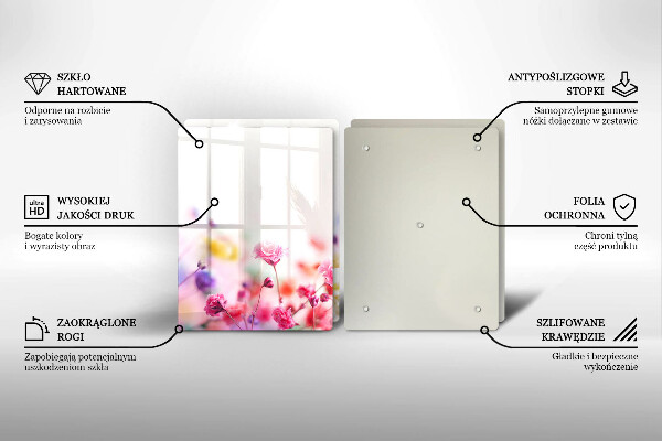 Placă sticla protectie aragaz Lunca de flori