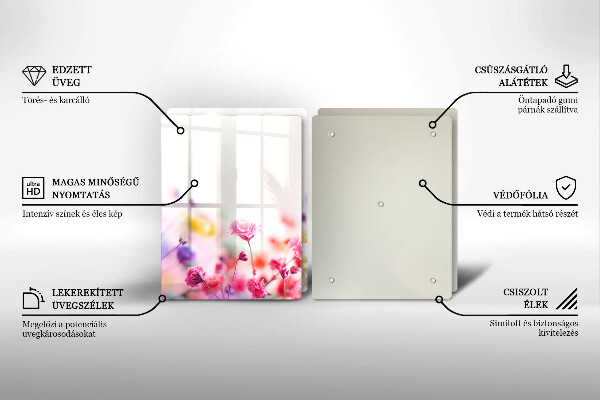 Placă sticla protectie aragaz Lunca de flori