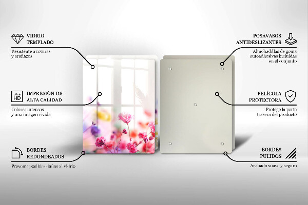 Placă sticla protectie aragaz Lunca de flori